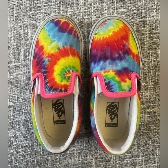 Vans Off the Wall Tie Dye Slip On Shoes Youth Size 11 - Picture 6 of 9